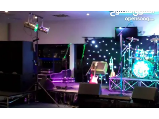 Sound and light with stage with fireworks and DJ for your special event